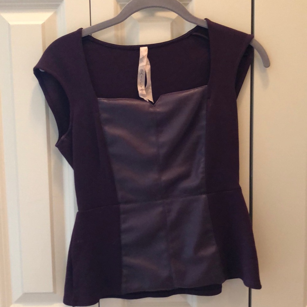 Bailey 44 leather detail peplum top
